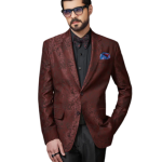Timeless Maroon Textured Tuxedo Jacket - Sophisticated Style in Sizes S to XL | Jaipurio